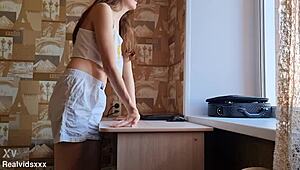 A Lonely Bored Housewife Shoves Sex Toy Deep In Her Thirsty Shaved Pussy For Orgasm