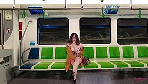 Young Latina Flashes Tits and Seduces Husband's Best Friend on Train