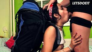 petite spanish hottie i need a crash spot so i fuck this stranger deepthroat doggystyle cum