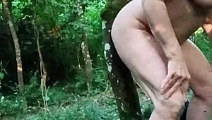 Forest Slave's Solo Dildo Session Teases Humiliating Outdoor Tags in 2025