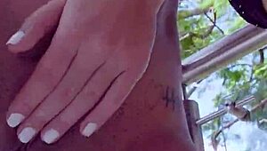fucking my hot friend hard on the balcony her big tits bouncing wild