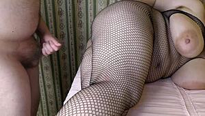 my fat neighbor's short thick cock stretches my married hairy pussy deep breeding me