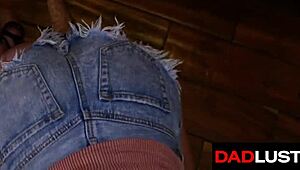 stepdaughter sneaks closer to stepdaddy for hardcore blowjob and pussy pounding fantasy