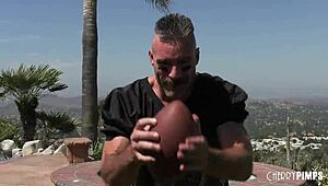 Busty Blonde Cheerleader Honey Blossom Rides Charles Dera Cowgirl Licks Shaved Pussy