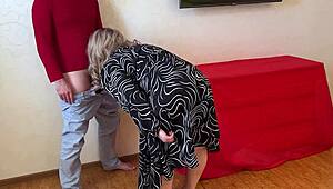 stepmom's fat ass relaxes into wild anal with stepson