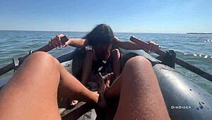 Her first anal pounding rocks public boat