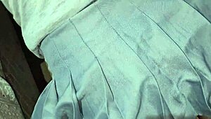 Stepsis bends over in skirt, rubs my cock, then fucks with dirty Spanish talk.