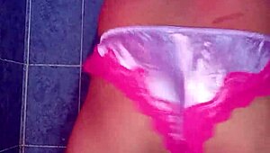 sexy mexican in satin panties models her lingerie