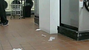Sucking Monster Black Cock at College Laundromat in Sheer See-Through! Pt1 Deepthroat Slut Wife