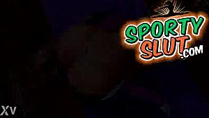 hard round ass cameltoe strains tight lycra during yoga workout