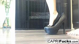 Capri Poses Solo in High Heels Glamour