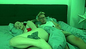 damn, stepmom's tight pussy gets filled deep in hotel bed doggy by horny roleplay son