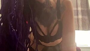 latina with purple dreadlocks endures rough black master's massive cock domination in bdsm session