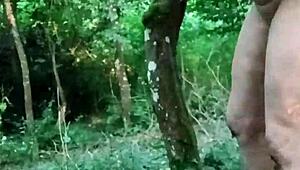 Forest Slave's Solo Dildo Session Teases Humiliating Outdoor Tags in 2025