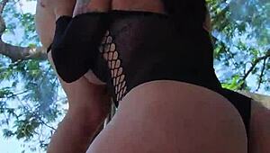 fucking my hot friend hard on the balcony her big tits bouncing wild