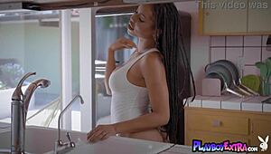 i strip slow revealing my pierced ebony big boobs trimmed pussy and bubble ass