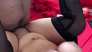 Huge Tied Natural Tits Bounce as Boss Pounds Pussy Missionary Hard