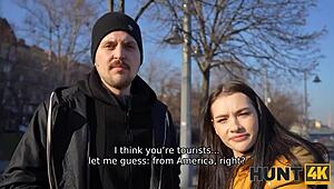 Hunt4k's hungarian slut with small tits gets fucked hard by old lucky guy!