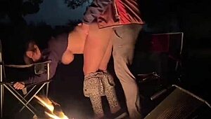 Stuffing My Juicy Pussy At Crowded Camp Risking Public Exposure!