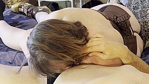 that wonder granny slurps heroic cock like a total sucking slut