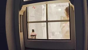 you spy on your curvy young neighbor showering wet and naked