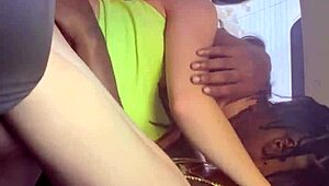 Snow bunny reese robinson rides bbc in car almost caught public