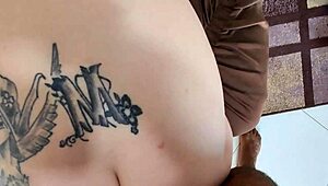 Loira, you love that big tattooed ass taking deep anal creampie from black stud??