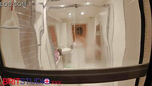 you spy on your curvy young neighbor showering wet and naked
