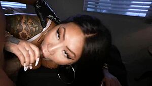 Tattooed Asian Masseuse Oiled Up Fucked By Big Black Cock