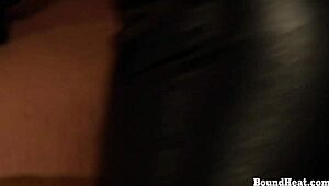 Hard Lesbian Doggystyle Strap-On Slave Fuck