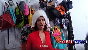 caught lingerie thief milf strips pays burglar with her wet pussy