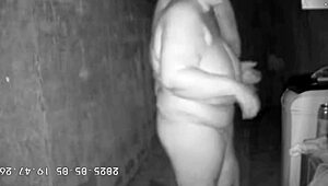 Hidden Camera Catches Stepmom Fucked Hard by Stepson in Alley Creampie