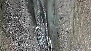 my hairy indian pussy throbs as i finger it deep feeling so horny