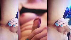 hey cute tranny slut strokes her cock so naughtily today