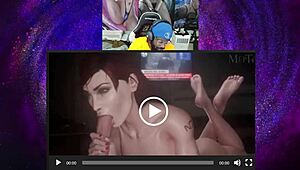 juri han blows then rides cowgirl on tight pussy backshots with widowmaker