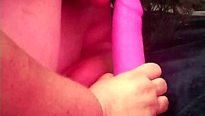 fat white bbw sucks huge vibrator masturbating her curvy naked body solo