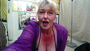 Naughty mature hairy ass teases in retro thong panties to squirting orgasm