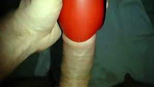 wanking hard into wife's hot piss filled masturbator mess 💦🚽