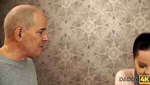 Old man fucks young Czech teen ends with facial cumshot