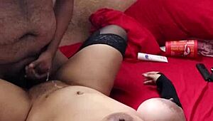 Huge Tied Natural Tits Bounce as Boss Pounds Pussy Missionary Hard