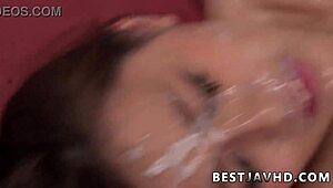 Aoi Mizuno's Nasty Bukkake Blowbang In Japan!