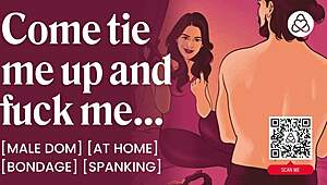 guy ties up submissive friend for bdsm spanking and edging fuck