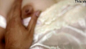 big ass indian slips out of satin lingerie for creampie surprise