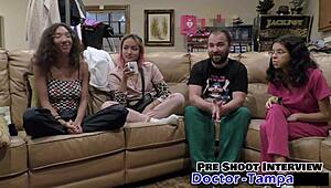 Dr Tampa Gives Genesis Her First Gyno Exam Spreading Shaved Pussy in Latex Gloves!