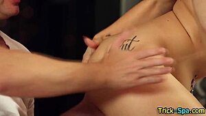 emo tattooed babe pierced and spunked hard by masseur hands