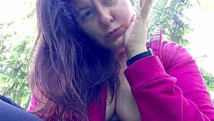 hey nicoletta, why flash those big tits while smoking in the public garden?