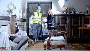 french teen brunette's wild ffm anal squirt dp frenzy