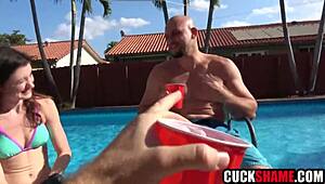 cuck husband watches petite wife get drilled deep by stranger's big cock