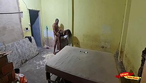Skinny Latina teen seduces builder into rough bent-over anal doggystyle