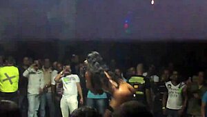 Sexy LATINA RIPS Clothes Off And STRIPS NAKED At Colombian Salsa NIGHT CLUB On Phone Cam